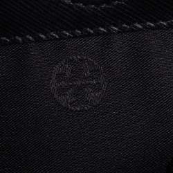 Tory Burch Black/Burgundy Saffiano Leather Zip Around Wallet