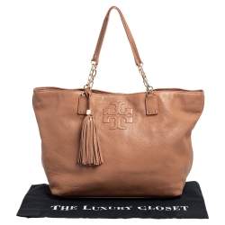 Pre Owned حقيبة يد توتس توري برش ثيا جلد بني كبيرة