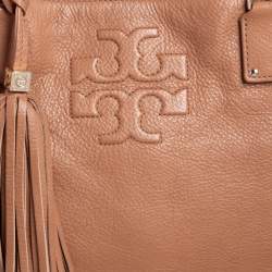 Pre Owned حقيبة يد توتس توري برش ثيا جلد بني كبيرة