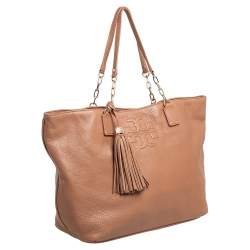 Pre Owned حقيبة يد توتس توري برش ثيا جلد بني كبيرة