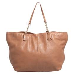 Pre Owned حقيبة يد توتس توري برش ثيا جلد بني كبيرة