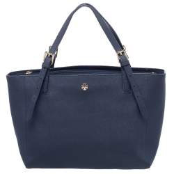 مملوكة مسبقًا Tory Burch Blue Leather Medium York Buckle Tote