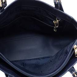 مملوكة مسبقًا Tory Burch Blue Leather Medium York Buckle Tote