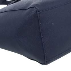 مملوكة مسبقًا Tory Burch Blue Leather Medium York Buckle Tote