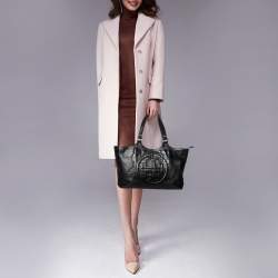 مملوكة مسبقًا Tory Burch Black Leather Bombe Tote