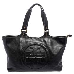 مملوكة مسبقًا Tory Burch Black Leather Bombe Tote