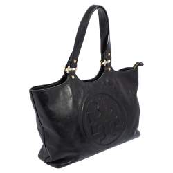 مملوكة مسبقًا Tory Burch Black Leather Bombe Tote
