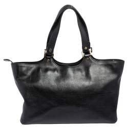 مملوكة مسبقًا Tory Burch Black Leather Bombe Tote