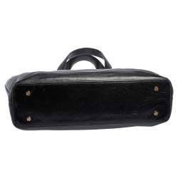 مملوكة مسبقًا Tory Burch Black Leather Bombe Tote