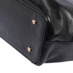 مملوكة مسبقًا Tory Burch Black Leather Bombe Tote