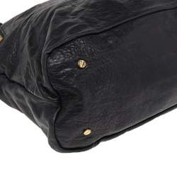 Pre Owned Tory Burch Black Leather Large Tote