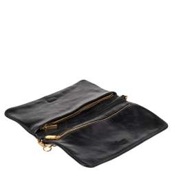 مملوكة مسبقًا حقيبة كلتش توري برش ريفا جلد أسود ذات سلسلة