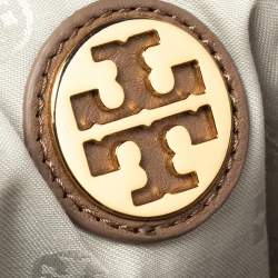 Pre Owned Tory Burch Dark Beige Leather Amanda Hobo