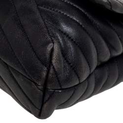 Pre Owned Tory Burch Black Chevron Quilted Kira Shoulder Bag 
