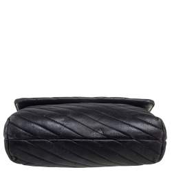 Pre Owned Tory Burch Black Chevron Quilted Kira Shoulder Bag 