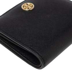 Pre Owned Tory Burch Black Leather Robinson Bifold Wallet