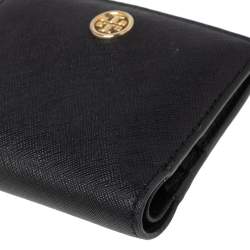 Pre Owned Tory Burch Black Leather Robinson Bifold Wallet