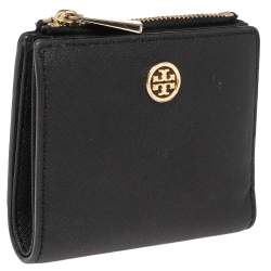 Pre Owned Tory Burch Black Leather Robinson Bifold Wallet