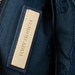 Tory Burch Blue Leather Medium Fleming Shoulder Bag
