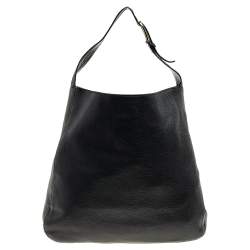 Pre Owned Tory Burch Black Leather Hobo