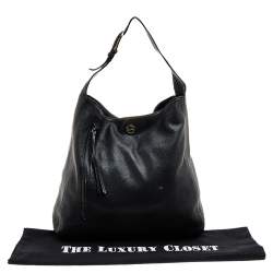 Pre Owned Tory Burch Black Leather Hobo