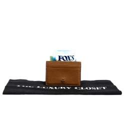 Pre Owned حافظة بطاقات تورى برش روبينسون جلد بنى