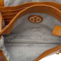 Pre Owned حقيبة كروس توري برش كيب جلد أصفر مُستردة