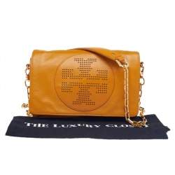 Pre Owned حقيبة كروس توري برش كيب جلد أصفر مُستردة