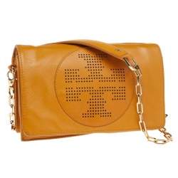 Pre Owned حقيبة كروس توري برش كيب جلد أصفر مُستردة