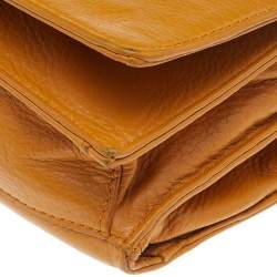 Pre Owned حقيبة كروس توري برش كيب جلد أصفر مُستردة