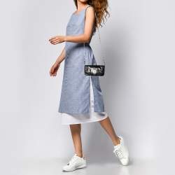 Pre Owned Tory Burch Black Leather Robinson Flap Crossbody Bag