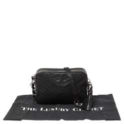 مملوكة مسبقًا Tory Burch Black Leather Alexa Camera Crossbody Bag