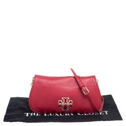 Pre Owned Tory Burch Red Leather Britten Shoulder Bag