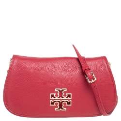 Pre Owned Tory Burch Red Leather Britten Shoulder Bag