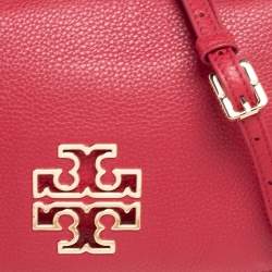 Pre Owned Tory Burch Red Leather Britten Shoulder Bag