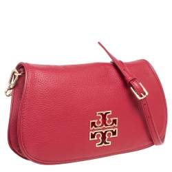 Pre Owned Tory Burch Red Leather Britten Shoulder Bag