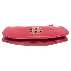 Pre Owned Tory Burch Red Leather Britten Shoulder Bag
