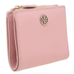 مملوكة مسبقًا Tory Burch Pink Leather Bifold Robison Wallet