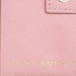 مملوكة مسبقًا Tory Burch Pink Leather Bifold Robison Wallet