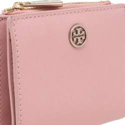 مملوكة مسبقًا Tory Burch Pink Leather Bifold Robison Wallet