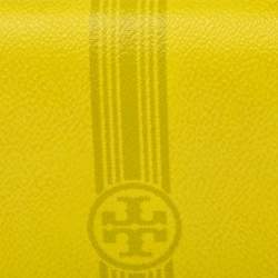 مملوكة مسبقًا Tory Burch Neon Yellow Leather Flap Continental Wallet