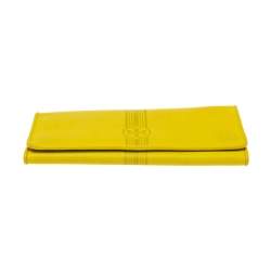 مملوكة مسبقًا Tory Burch Neon Yellow Leather Flap Continental Wallet