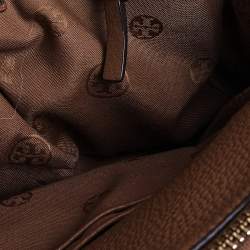 Pre Owned Tory Burch Brown Leather Robinson Double Zip Dome Satchel