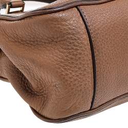 Pre Owned Tory Burch Brown Leather Robinson Double Zip Dome Satchel