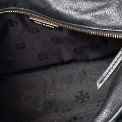 Pre Owned حقيبة يد توتس توري برش جلد أسود بسحاب جانبي