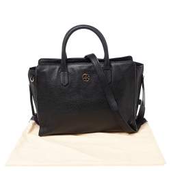 Pre Owned حقيبة يد توتس توري برش جلد أسود بسحاب جانبي