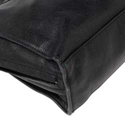 Pre Owned حقيبة يد توتس توري برش جلد أسود بسحاب جانبي