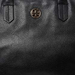 Pre Owned حقيبة يد توتس توري برش جلد أسود بسحاب جانبي