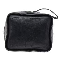 Pre Owned Tory Burch Black Leather Drawstring Bucket Bag