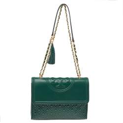 Tory Burch Shoulder Bag Fleming Soft 56716 Green Leather Chain Women's TORY  BURCH